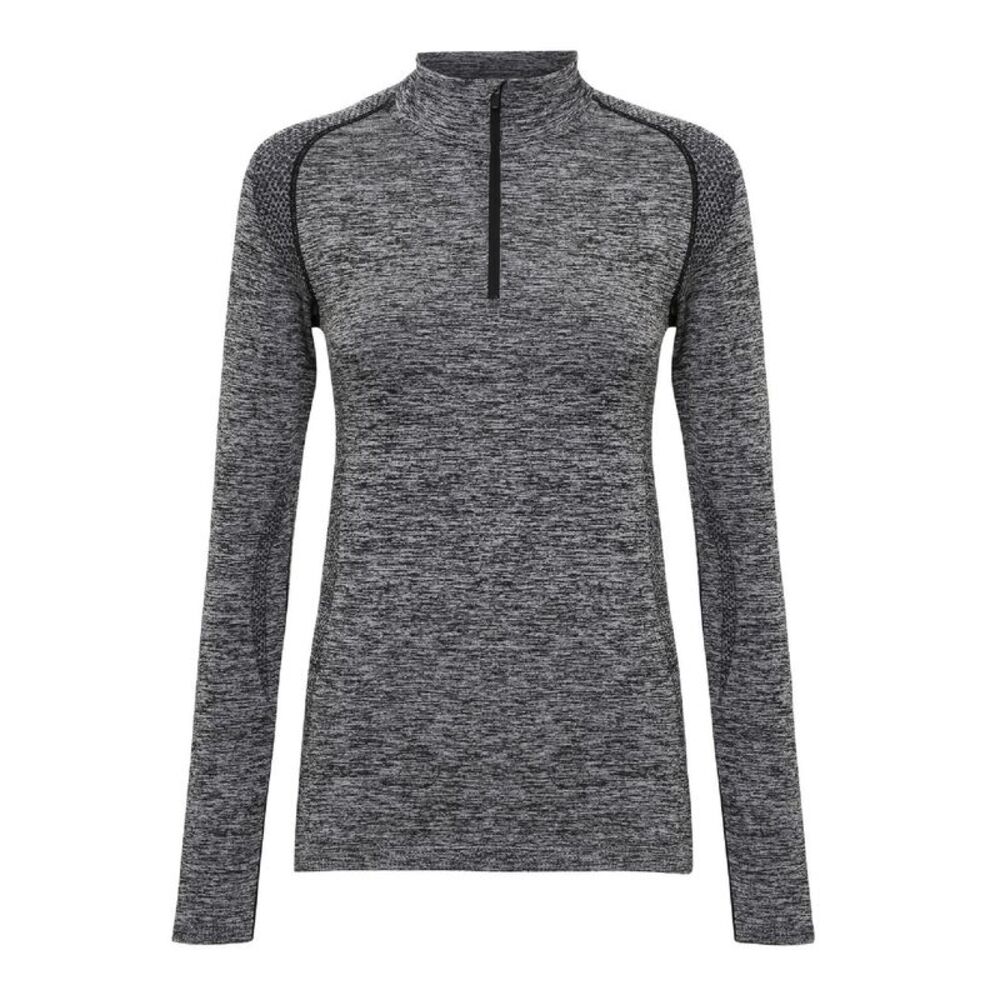TriDri Womens/Ladies Seamless 3D Fit Multi Sport Performance Zip Top / Charcoal